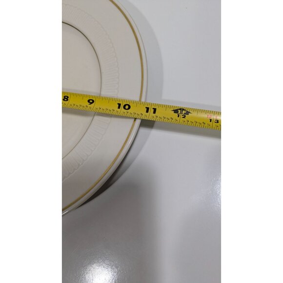 Syracuse China White Dinner Plate With Gold Trim 10.75" Ceramic Elegant Design - Picture 3 of 9